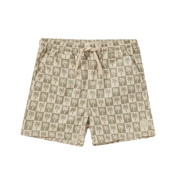 Rylee & Cru Swim Palm Check Board shorts boys size 6-7 - Picture 4 of 4